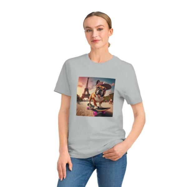 T-shirt unisexe - Charly le bouledogue Français à Paris – Image 7