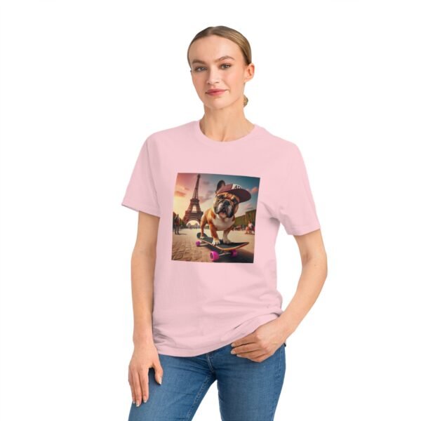 T-shirt unisexe - Charly le bouledogue Français à Paris – Image 9