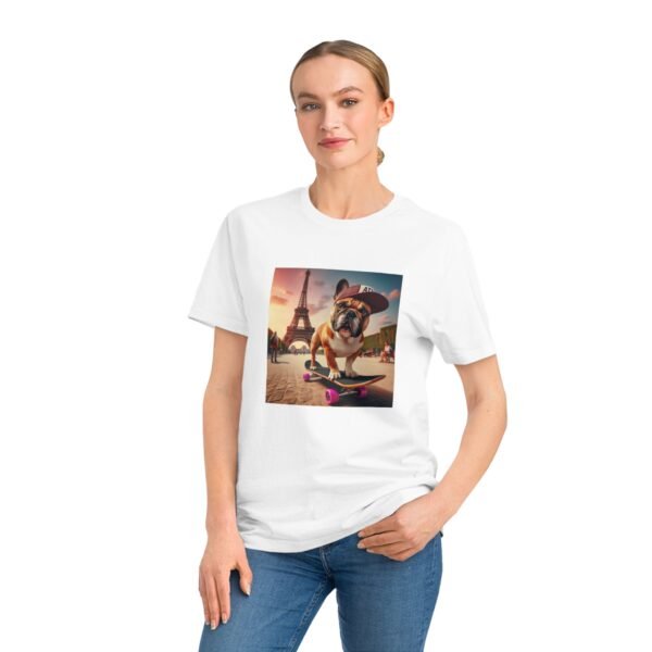 T-shirt unisexe - Charly le bouledogue Français à Paris – Image 3